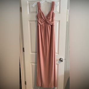 David’s Bridal desert coral bridesmaid dress